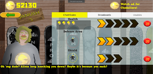 Chad Snowboarder with Aliens Screen 2