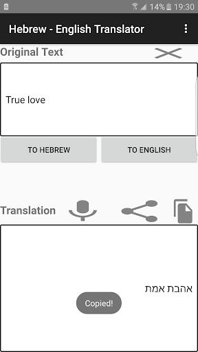 English - Hebrew Translator Screen 2