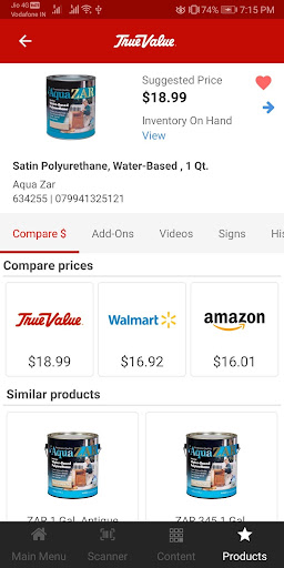 True Value MTS+ Screen 2