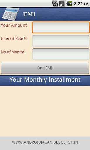 EMI Calculator Screen 2