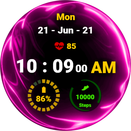 Fluid Pink Watch Face Screen 2
