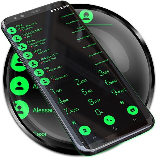 Dialer Theme Black Green drupe 200 Icon