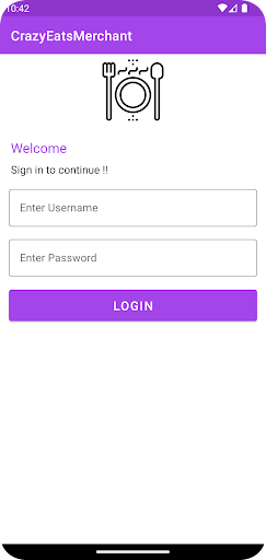 Android application CrazyEats Business screenshort