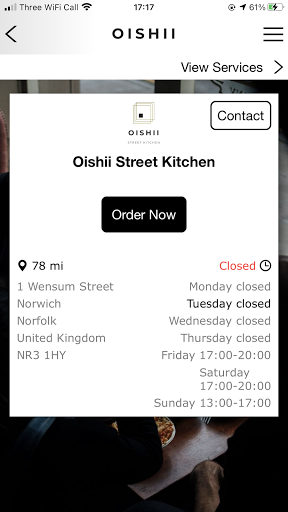 Android application Oishii Street Kitchen screenshort