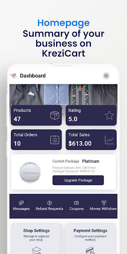 KreziCart - Seller Center Screen 3