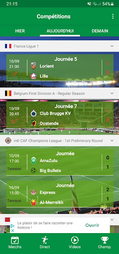 Android application Foot Direct screenshort