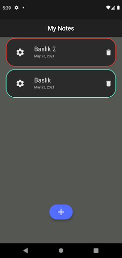 Android application My Notes - Görev Listesi / Not screenshort