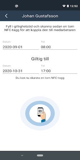 Android application Carefox NFC screenshort