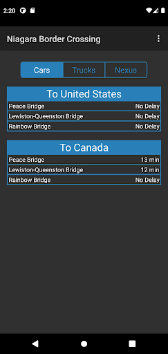 Android application Niagara Border Crossing screenshort