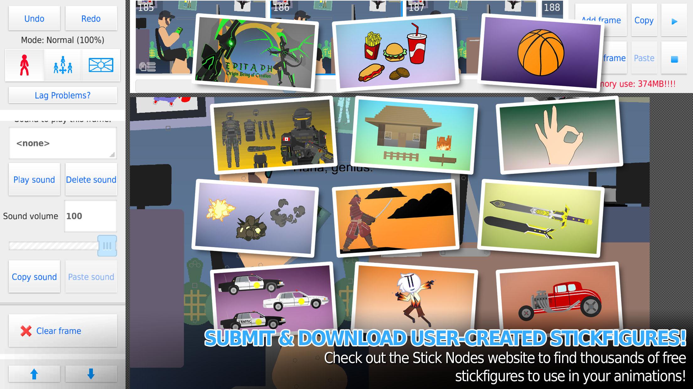 Android application Stick Nodes Pro - Animator screenshort