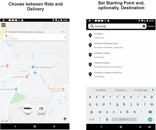 Android application TaxiController Passenger screenshort