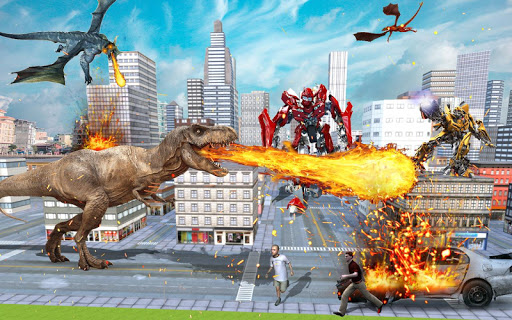 Android application power Robot vs Dinosaur war 3D screenshort
