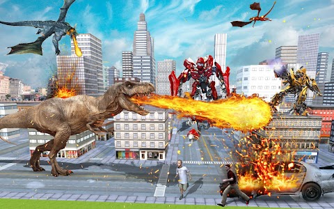 power Robot vs Dinosaur war 3D Unknown