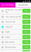 screenshot of 80s Music Radio