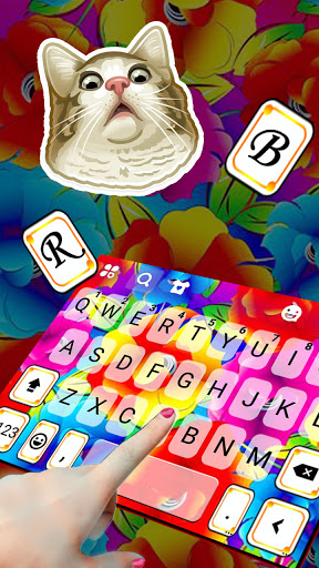 Bright Color Flowers Keyboard Screen 3