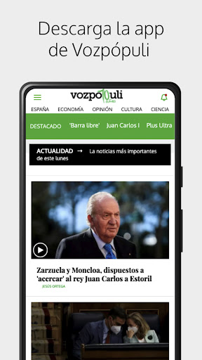 Android application Vozpópuli screenshort