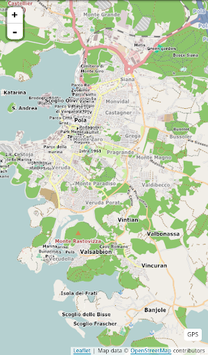 Android application Mappa di Pola in italiano screenshort