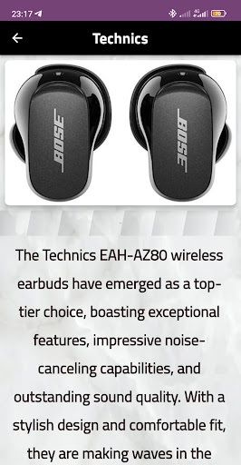 Android application technics eah-az80 guide screenshort