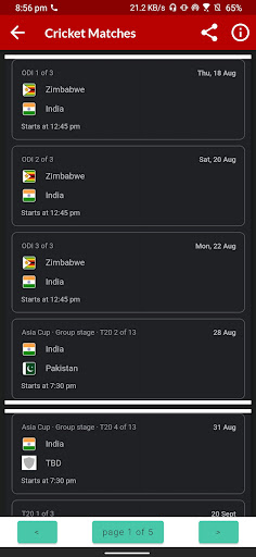 Live Cricket TV Streaming HD Screen 2