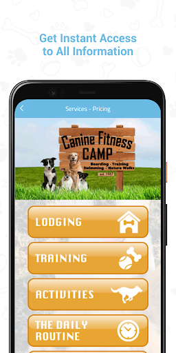 Android application Canine Fitness Camp screenshort