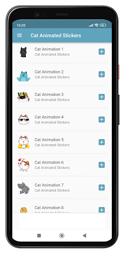 Android application Cat Animated Stickers for WA screenshort