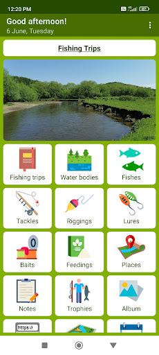 Android application Fishing trips screenshort