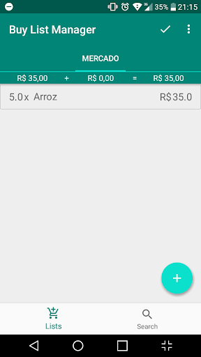 Android application Buy List Manager screenshort