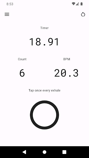 Android application Breaths Per Minute screenshort
