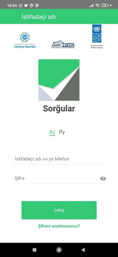 Android application Sorğular screenshort