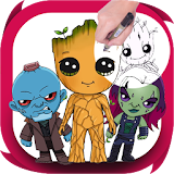 how to draw cute guardians of galaxy icon
