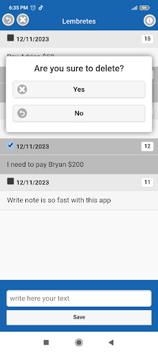 Lembretes: Simple Text Note Screen 3