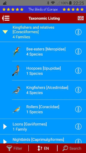 Android application The Birds of Europe screenshort