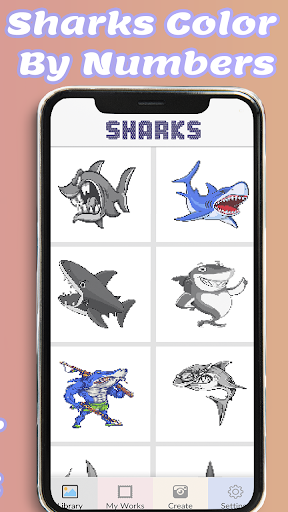 Sharks Color By Numbers -Hungr