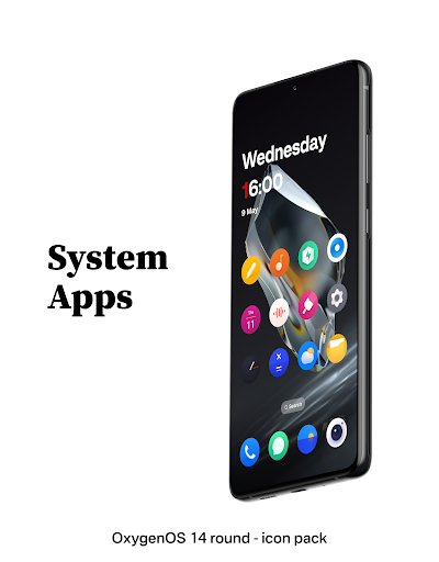 Android application OxygenOS 14 round - icon pack screenshort