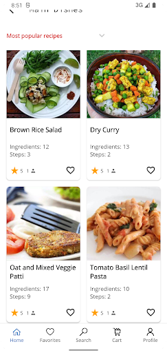 Vegetarian Recipes Screen 2