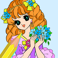 Anime Princess Color by Number: Glitter Paint Book