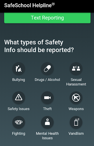 Android application Safe Schools Helpline screenshort