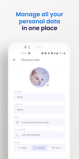 One account Screen 3