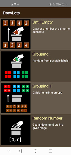 Android application DrawLots - Random Number Gener screenshort