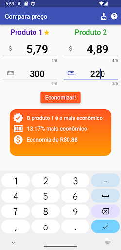 Android application Compara Preço screenshort