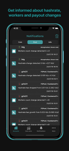 Screenshot of Mining pool monitor: Miner Box
