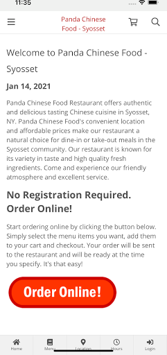 Android application Panda Chinese Food - Syosset screenshort