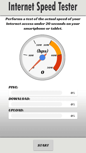 Android application Internet Speed Tester screenshort