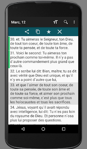 Screenshot of French Louis Segond Bible