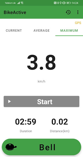 Android application BikeActive: Bell & speedometer screenshort