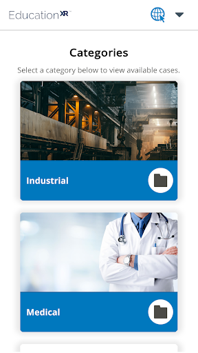 Android application EducationXR screenshort