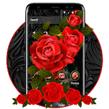 Luxury Black Red Rose Theme icon