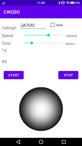Android application CW-QSO Partner screenshort