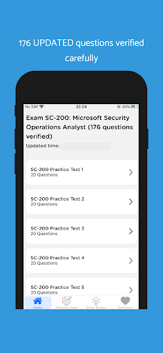 Android application SC-200 Exam 2024 screenshort