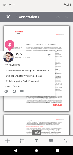 Screenshot of Oracle Content